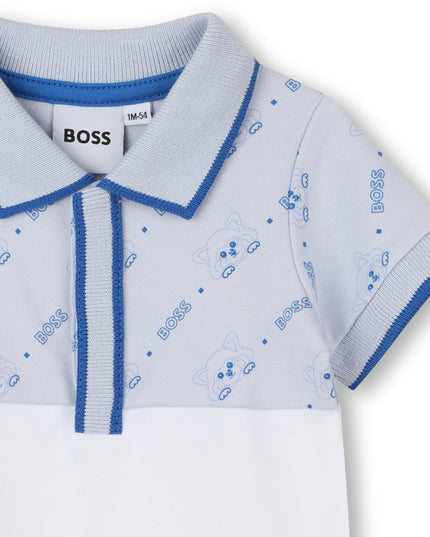 Pale Blue Logo White Shortie