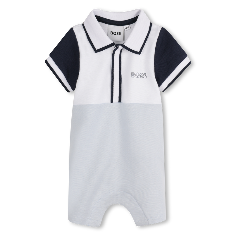 Pale Blue Collared Baseball Shortie