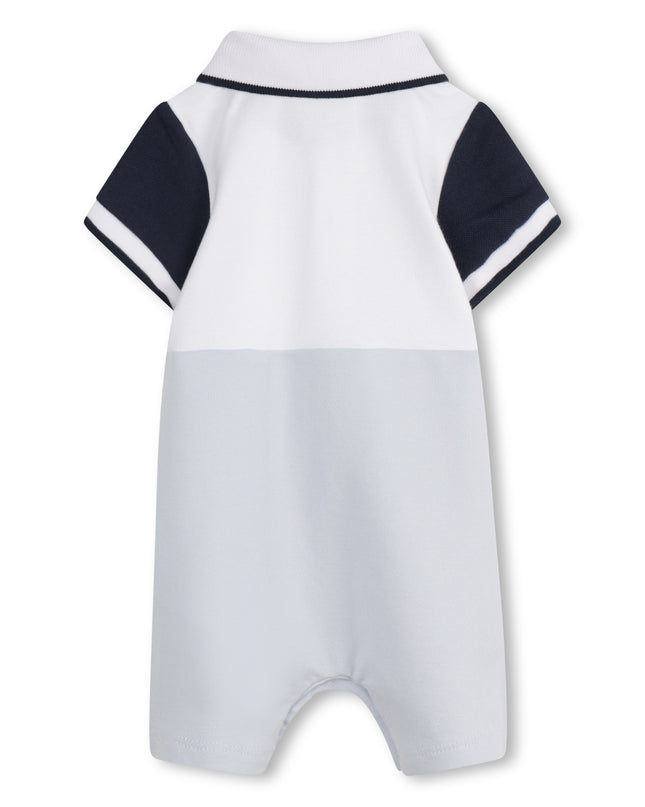 Pale Blue Collared Baseball Shortie