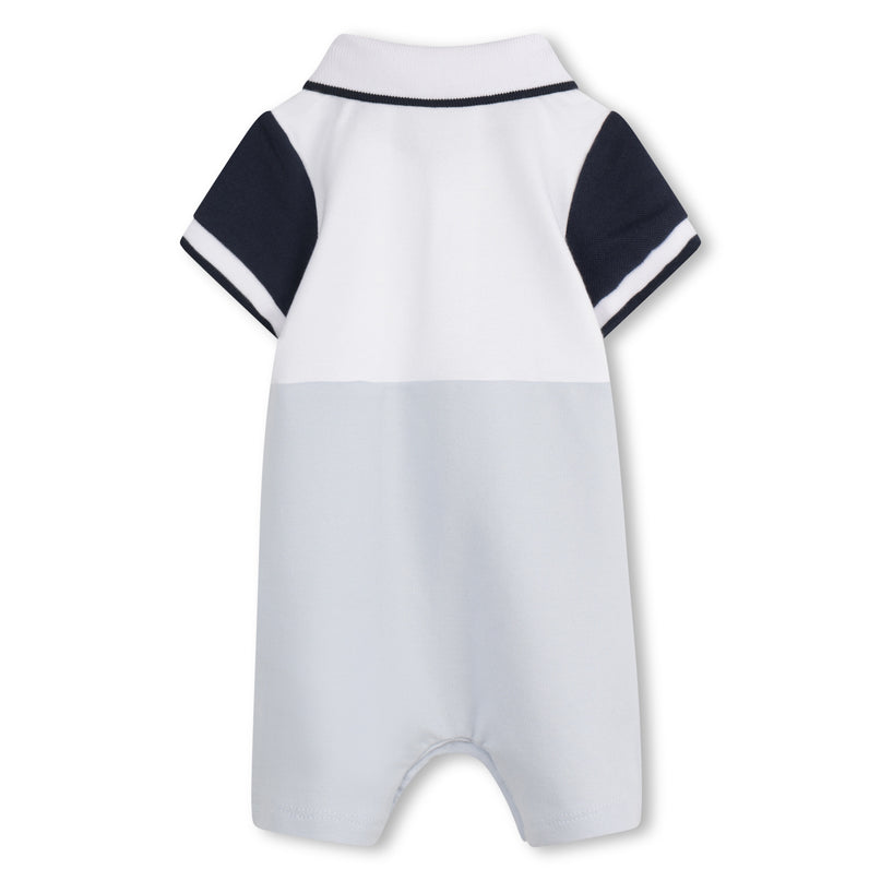 Pale Blue Collared Baseball Shortie