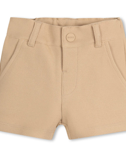 White Polo Beige Shorts Set