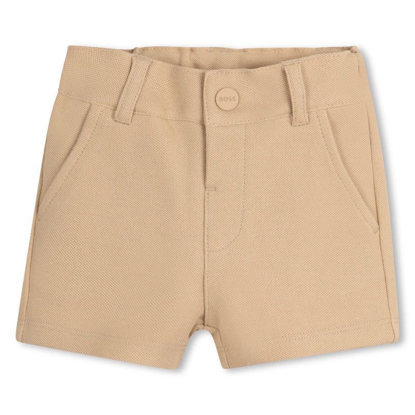 White Polo Beige Shorts Set