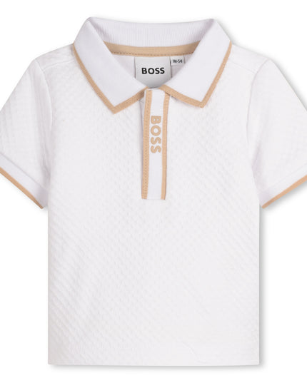 White Polo Beige Shorts Set