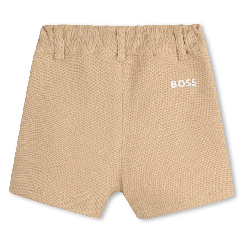 White Polo Beige Shorts Set