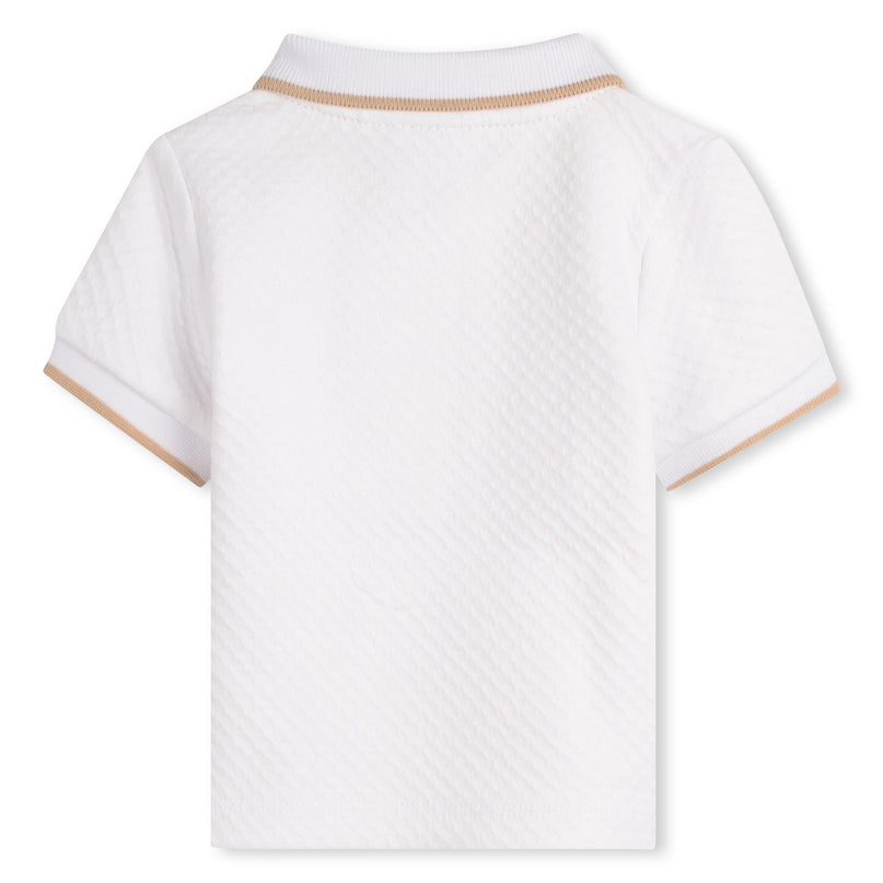 White Polo Beige Shorts Set