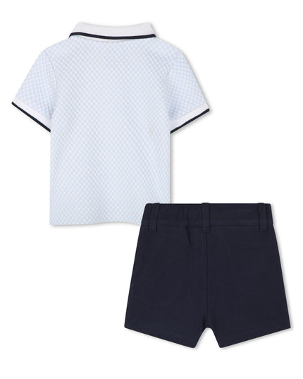 Pale Blue Polo Shorts Set