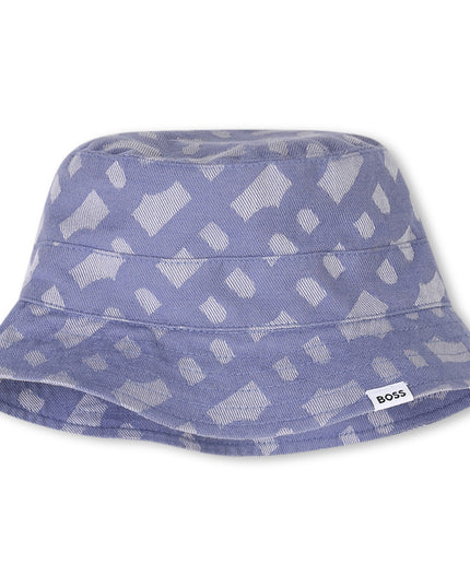 Blue Patterned All-in-One Bucket Hat Set