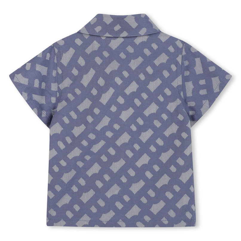 Blue Jacquard Monogram Shorts Set