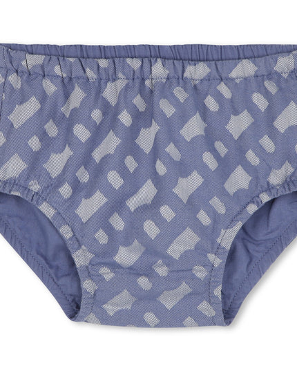 Blue Patterned Dress and Bloomers Set