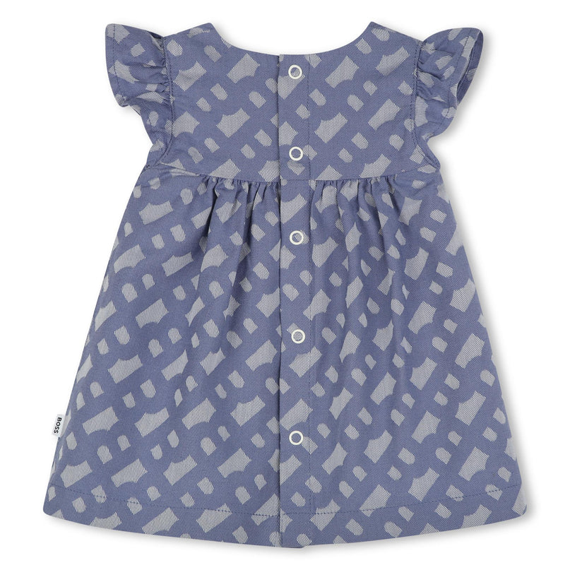 Blue Patterned Dress and Bloomers Set