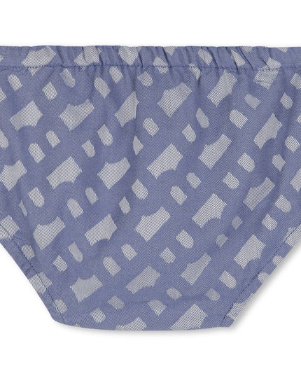 Blue Patterned Dress and Bloomers Set