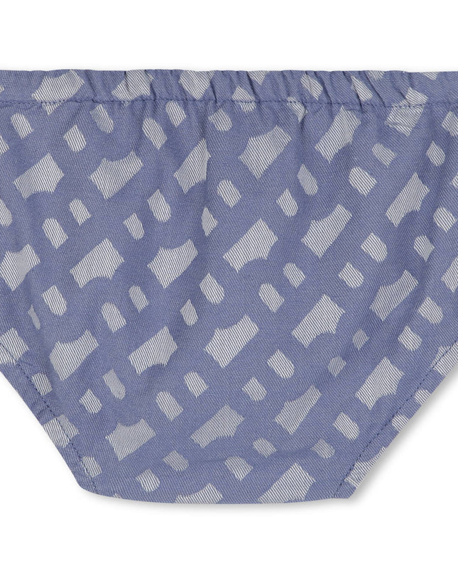 Blue Patterned Dress and Bloomers Set