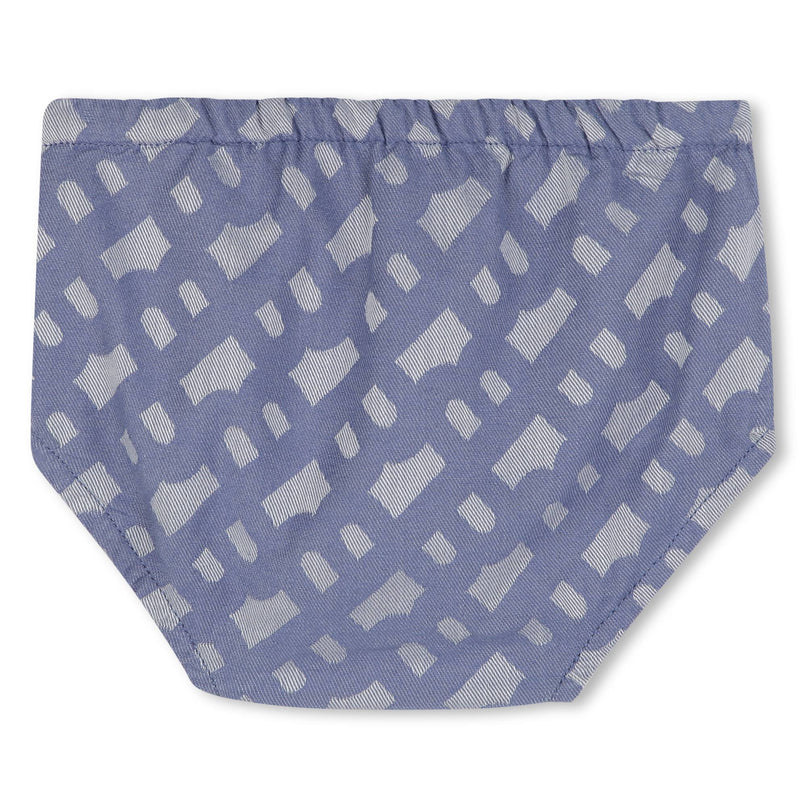 Blue Patterned Dress and Bloomers Set