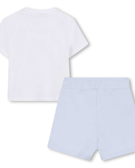 White Cat-Bear Shorts Set
