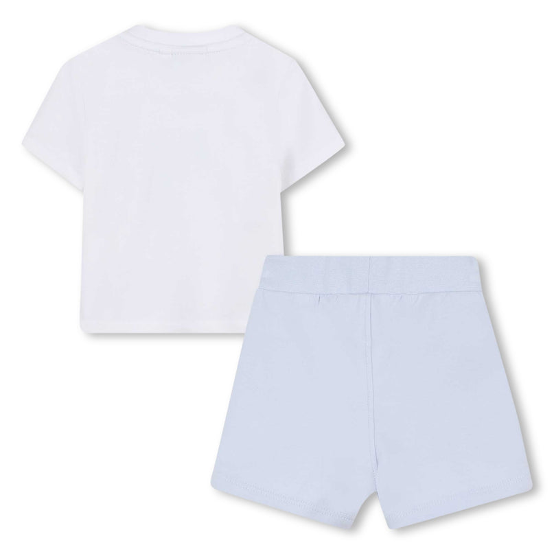 White Cat-Bear Shorts Set
