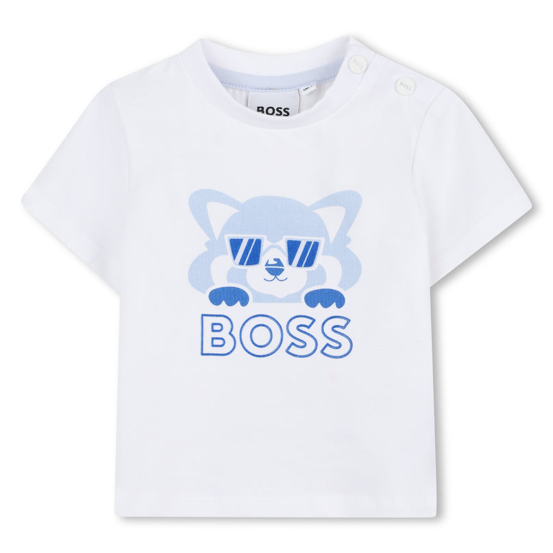 White Cat-Bear Shorts Set