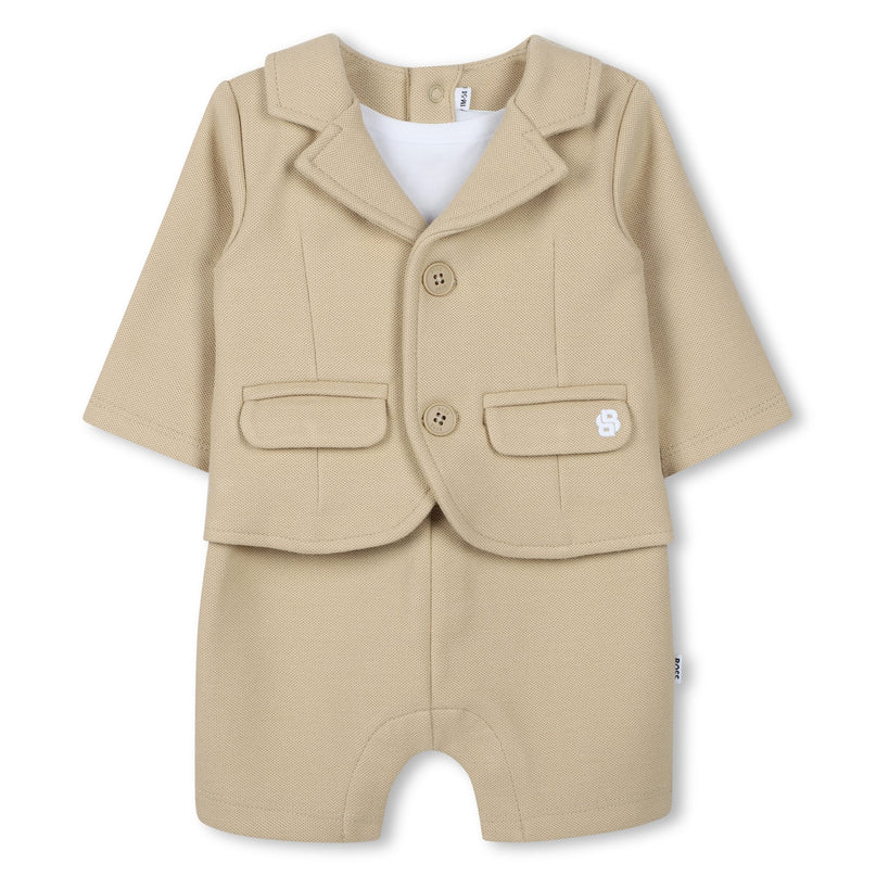 Beige and White Cotton Shortie