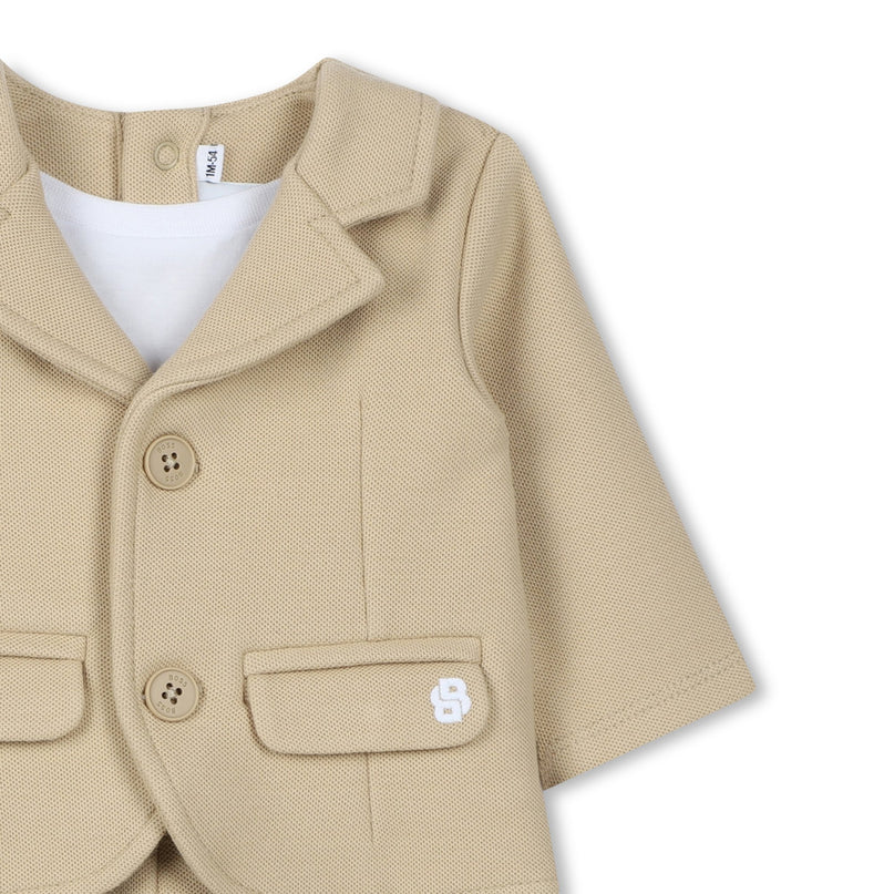 Beige and White Cotton Shortie