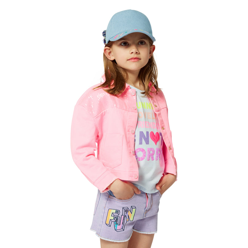Light Blue Rainbow Sequin Bow Cap