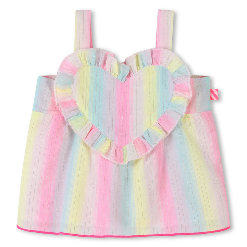 Multicolored Stripe Heart Shorts Set