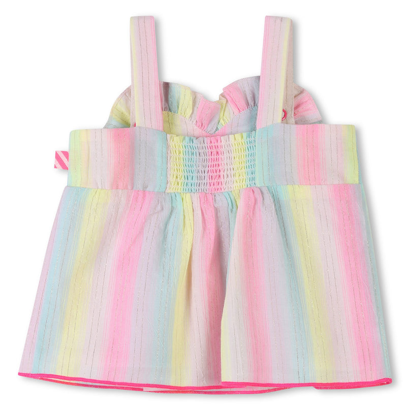 Multicolored Stripe Heart Shorts Set