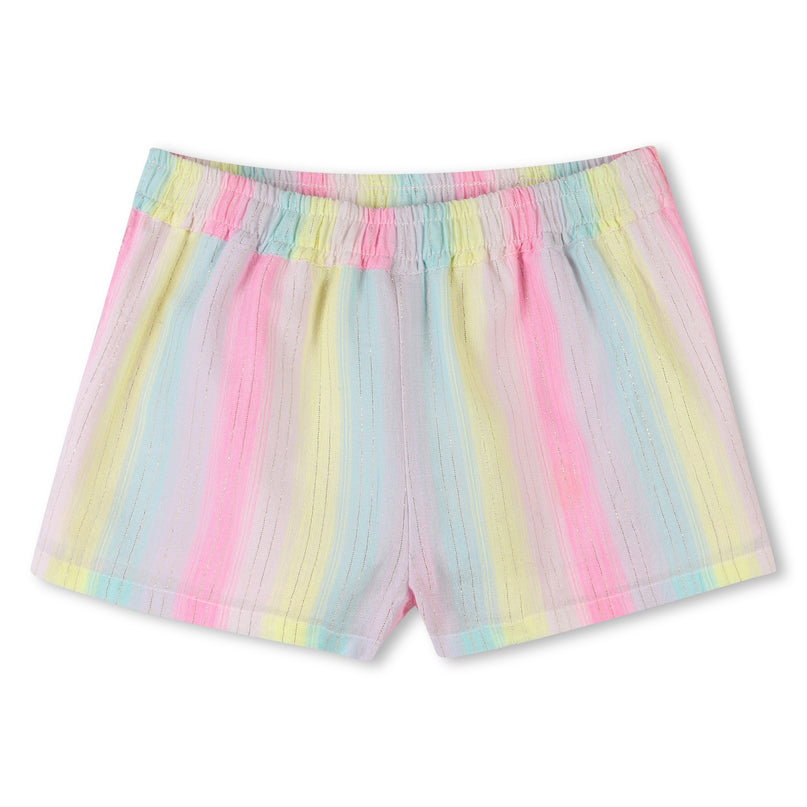 Multicolored Stripe Heart Shorts Set