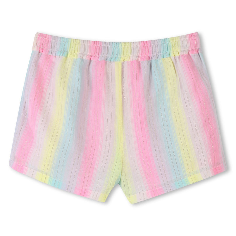 Multicolored Stripe Heart Shorts Set