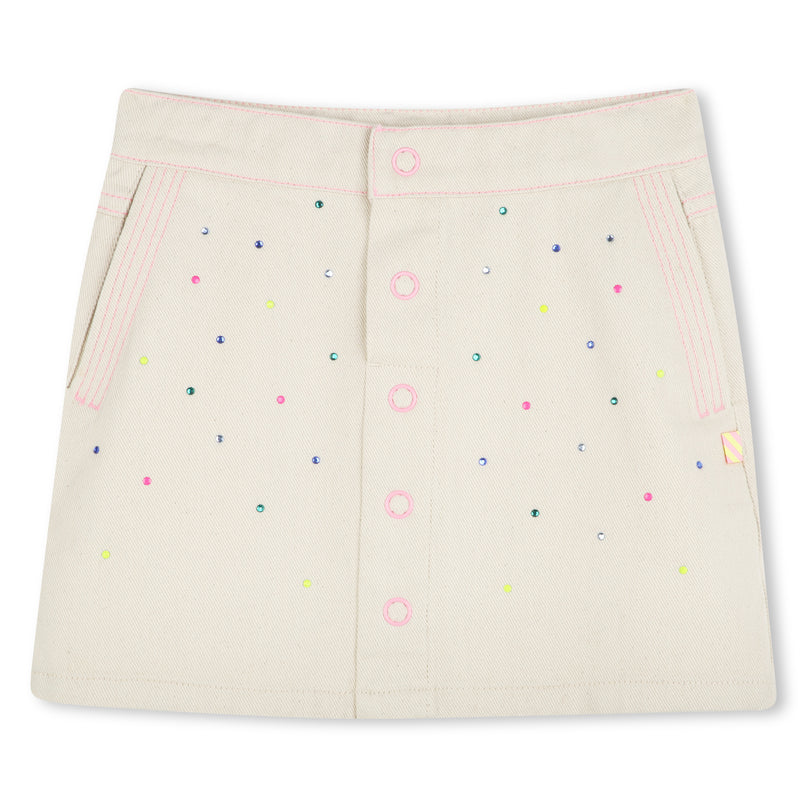 Beige Sand Rhinestone Embellished Skirt