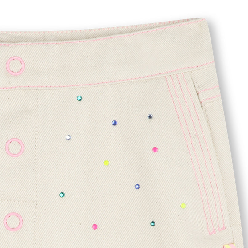 Beige Sand Rhinestone Embellished Skirt