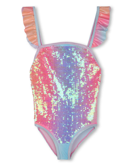 Multicolor Ombre Sequin 1 Piece Swimsuit