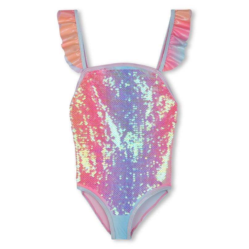 Multicolor Ombre Sequin 1 Piece Swimsuit