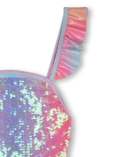 Multicolor Ombre Sequin 1 Piece Swimsuit
