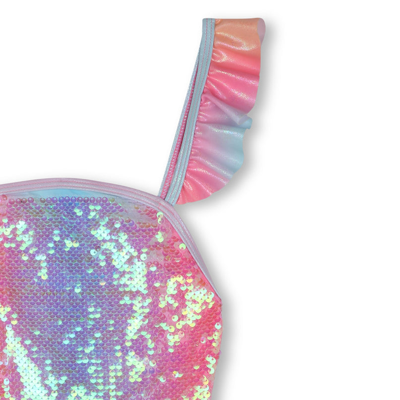 Multicolor Ombre Sequin 1 Piece Swimsuit