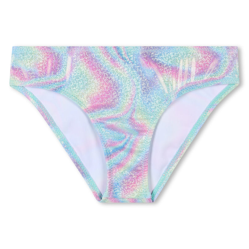 Blue Beach Glass Ruffle Trim Bikini