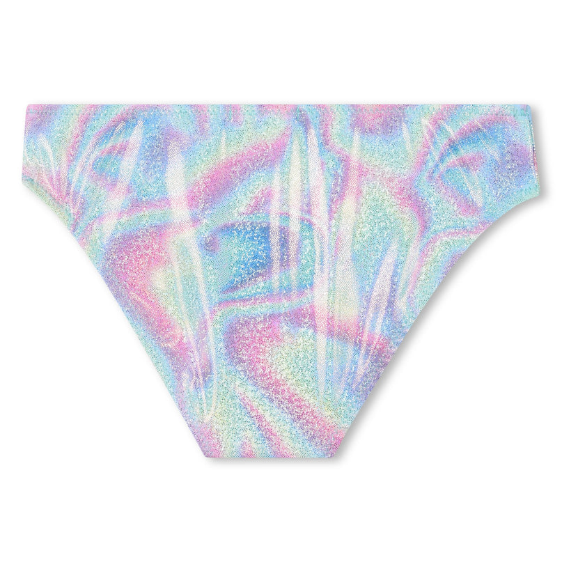 Blue Beach Glass Ruffle Trim Bikini