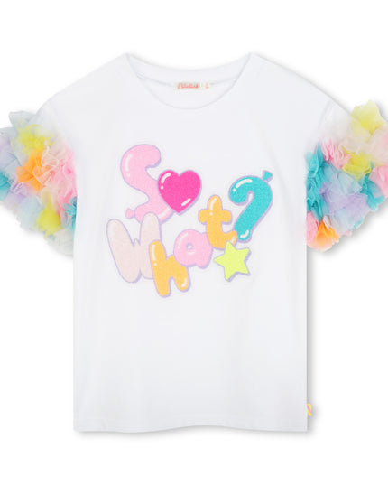 White Tulle Detailed T-Shirt