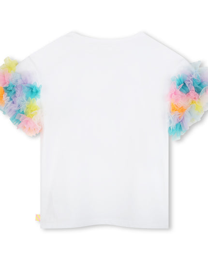 White Tulle Detailed T-Shirt