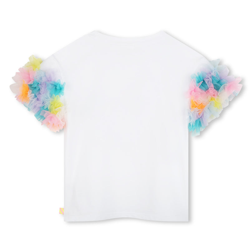 White Tulle Detailed T-Shirt