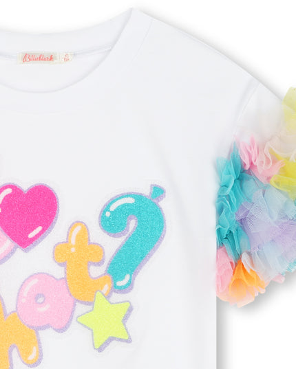 White Tulle Detailed T-Shirt