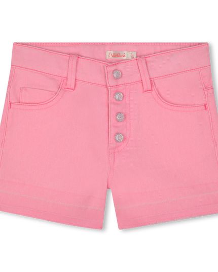Pink Pop Denim Sequin Pocket Shorts