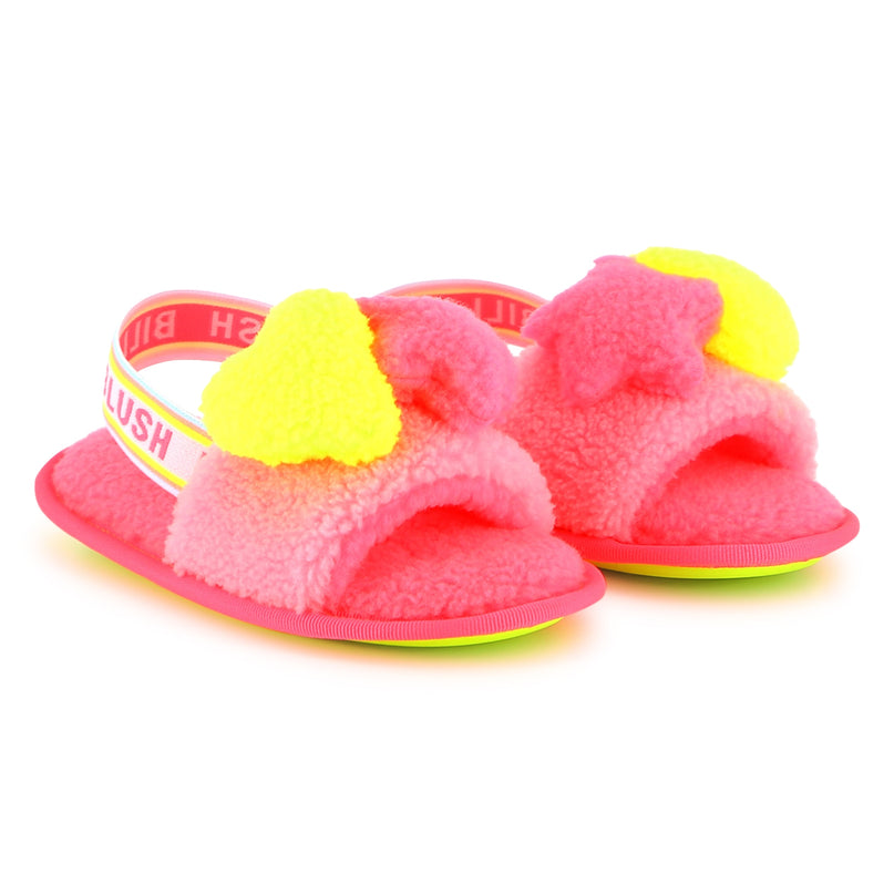 Pink Fluffy Slingback Strap Sandal