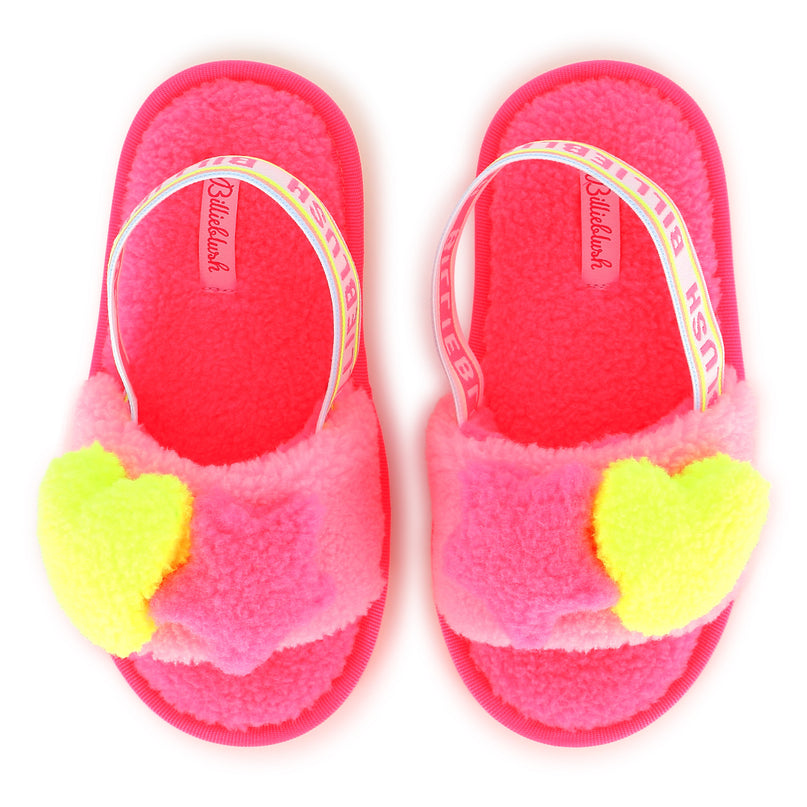 Pink Fluffy Slingback Strap Sandal