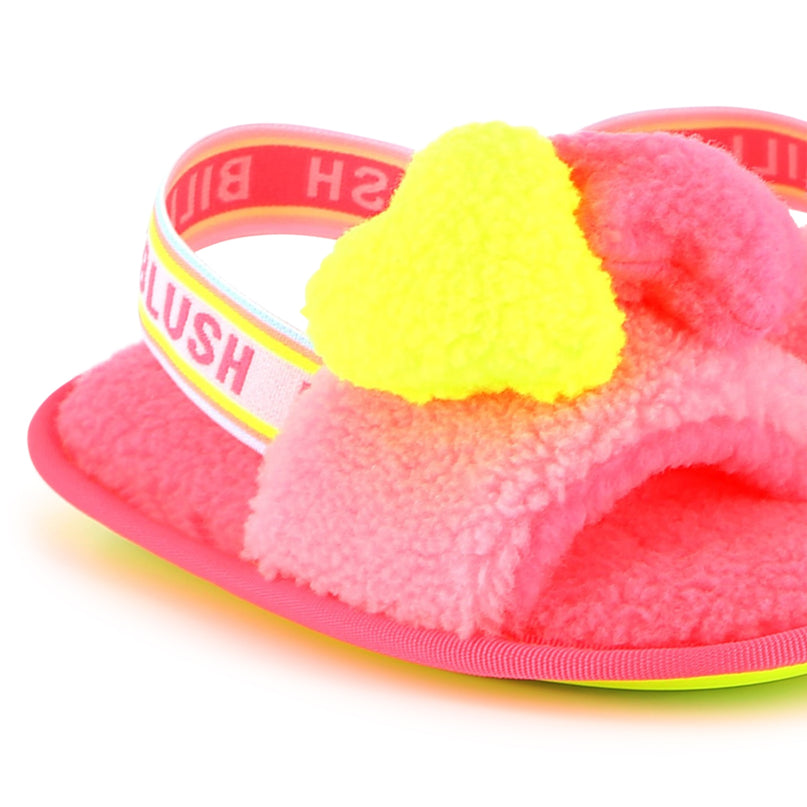 Pink Fluffy Slingback Strap Sandal