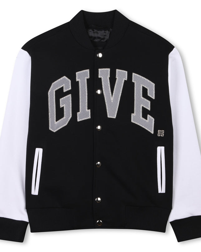 Black Logo Varsity Jacket