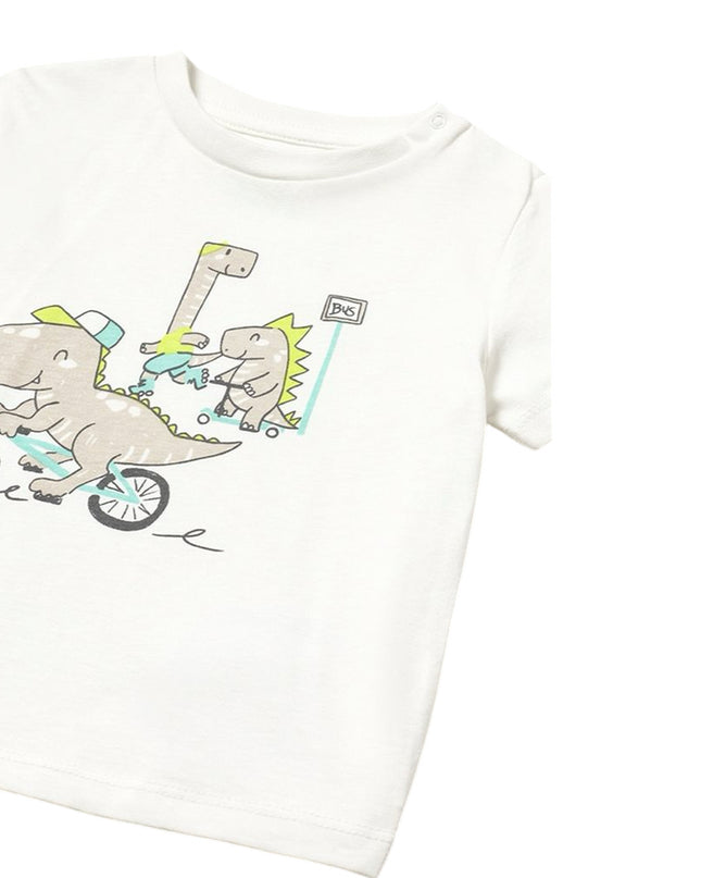 Cream Dinosaur Bike T-Shirt