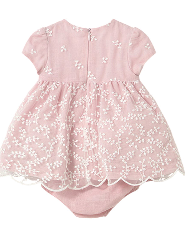 Baby Rose Floral Garland Chiffon Dress