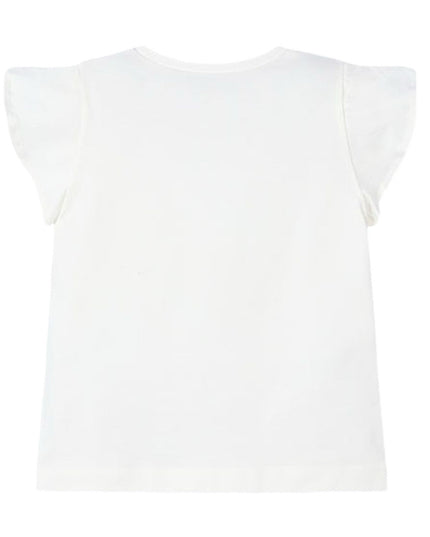 Natural Flower Ruffle Applique T-Shirt