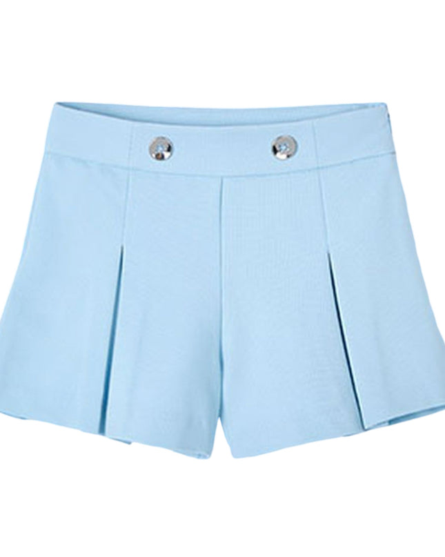 Sky Button Shorts
