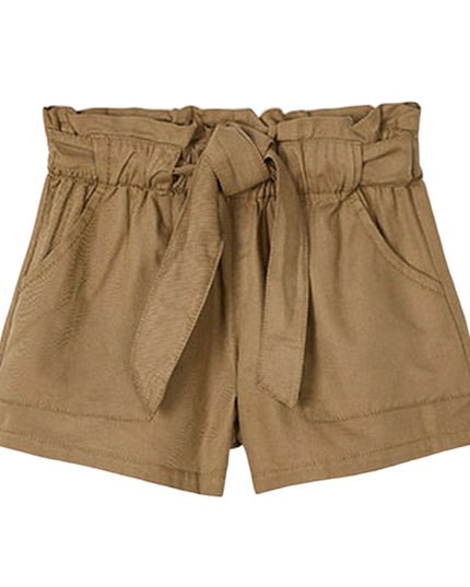 Brown Paperbag Tie Shorts