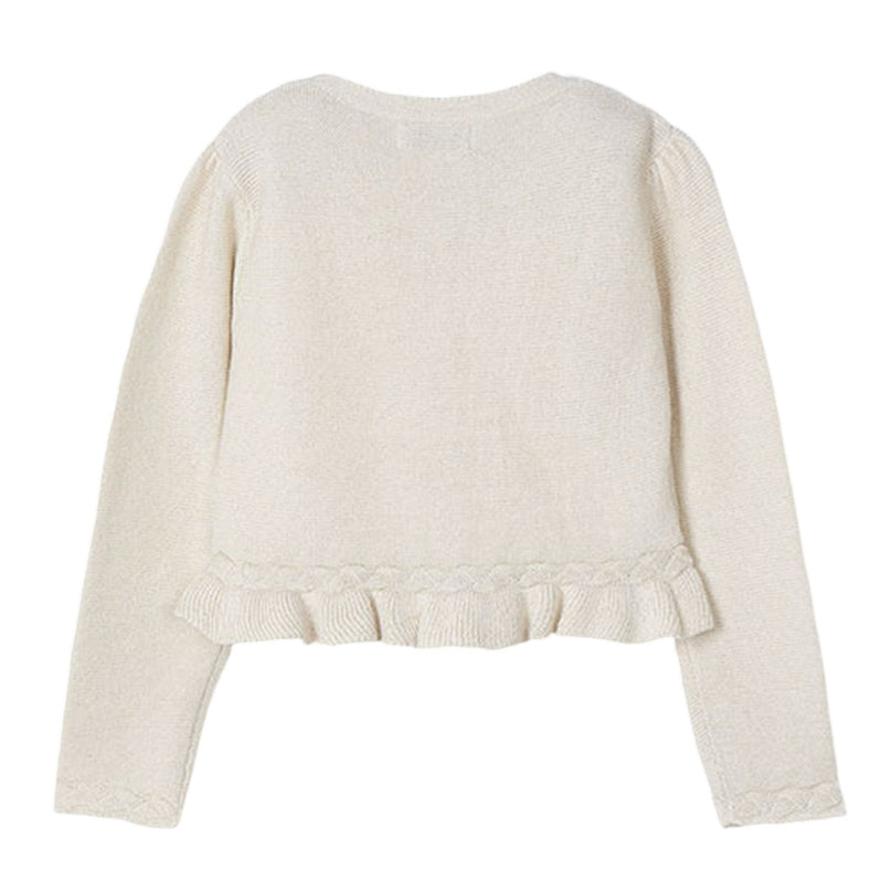 Champagne Baby Ruffle Tricot Cardigan